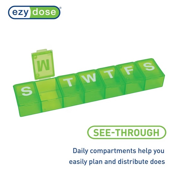 TWO Weekly Daily Pill Organizer NEW Green - Picture 4 of 5